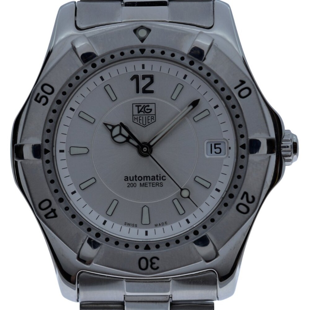 RARE Vintage Men's 38mm Tag Heuer Automatic Silver Dial Watch! Ref: WK2116-1!